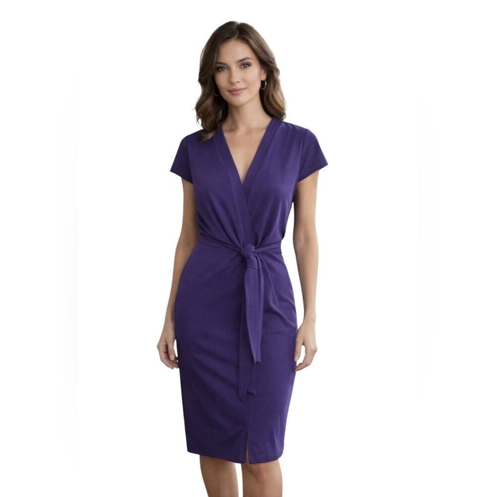Grace Karin Purple Tie-Waist Midi Dress NWT